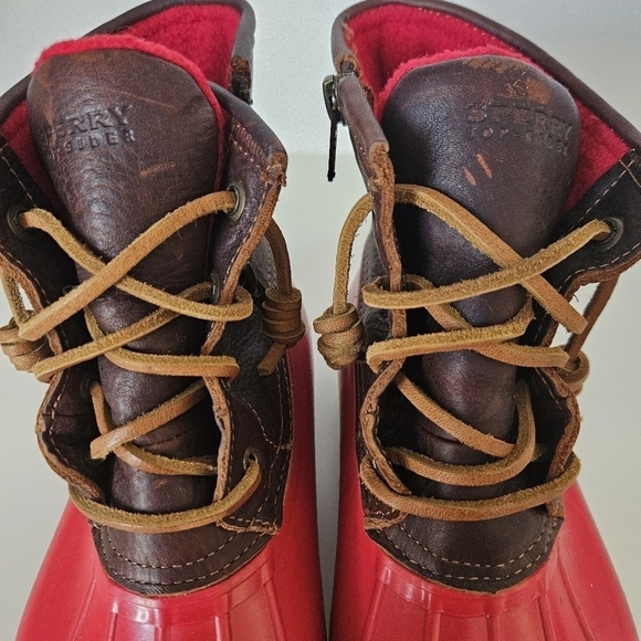 Sperry Womens Red Saltwater Waterproof Rubber Boots Sz 7 Gorpcore - Picture 8 of 10